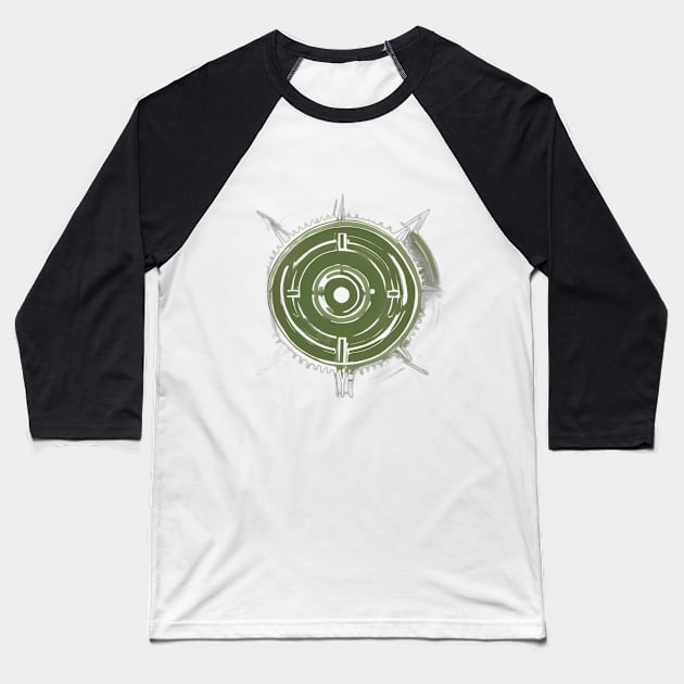 Abstract Gear Mandala Artwork No. 474 Baseball T-Shirt by cornelliusy